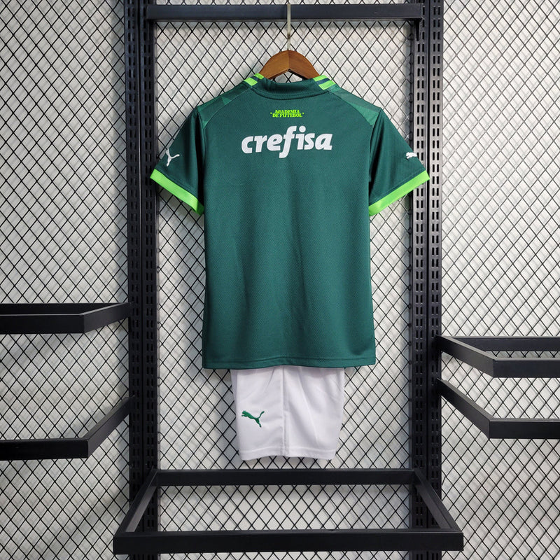 Kit Infantil Palmeiras Home 23/24 Camisa + Shorts Puma Unissex - Verde