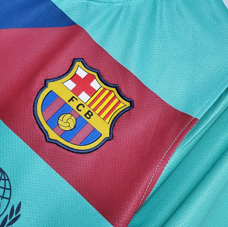 Camisa do Barcelona 2010/11 com o nome e número do Messi - Azul