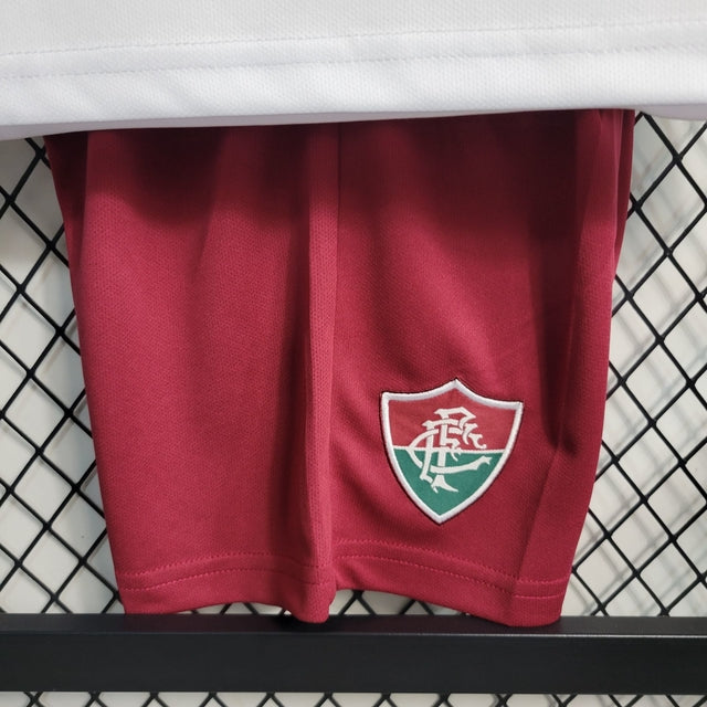 Kit Infantil Fluminense Away 23/24 Camisa + Shorts Umbro Unissex - Branca