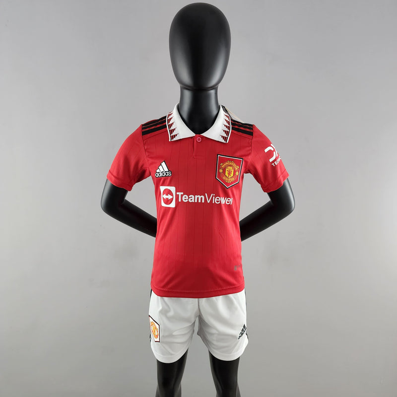 Conjunto Infantil Manchester United 2022/23 - Home - ResPeita Sports 
