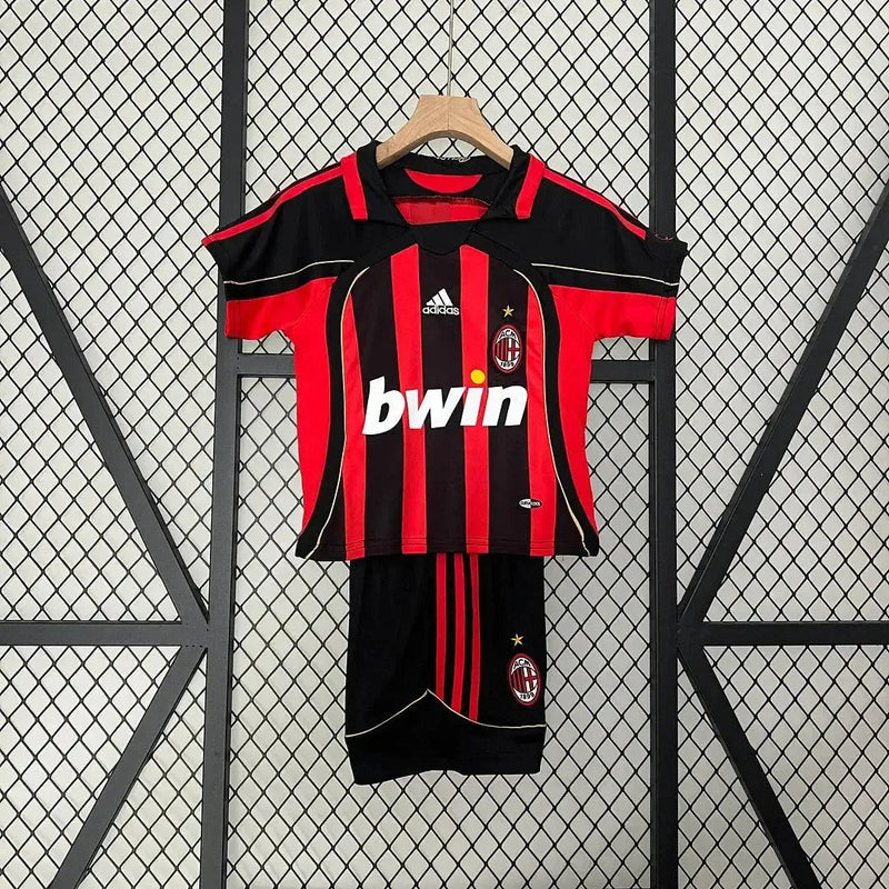 Camisa Ac Milan Retrô Home 2006/07 - Torcedor Infantil Dourada