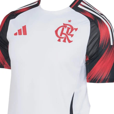 Camisa Flamengo Away 25/26 - Jogador Masculina Branca + Patrocínios