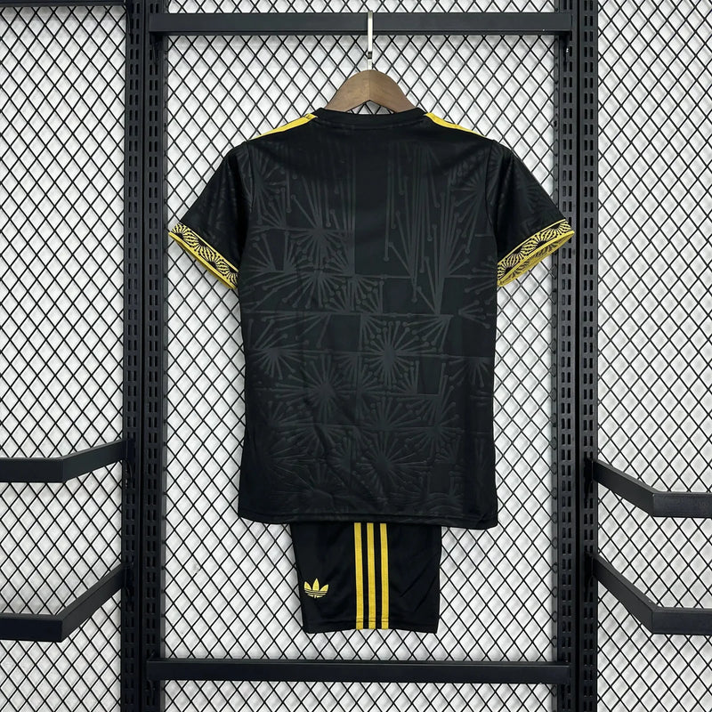 Camisa México Gold 25/26 - Torcedor Infantil Preta e Dourada