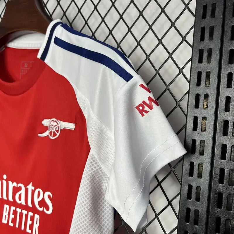 Camisa Arsenal Home 24/25 - Torcedor Infantil Vermelha e Branca