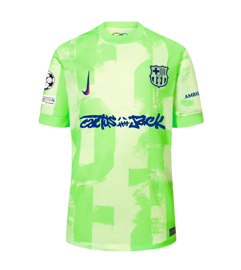 Camisa Barcelona TRAVIS SCOTT Third Away 24/25 - Torcedor Masculina Verde