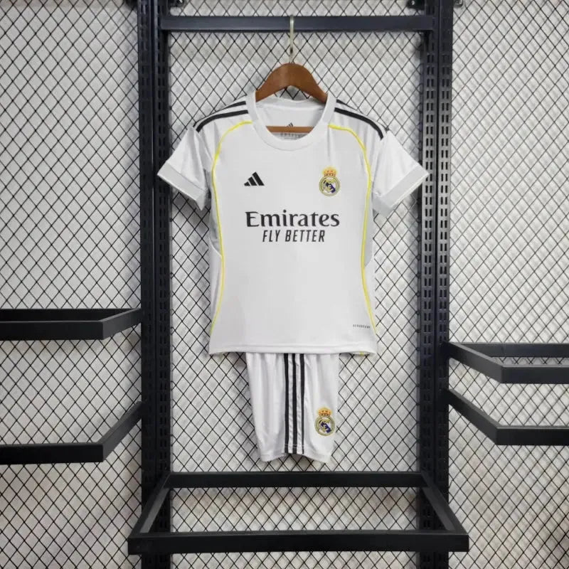Camisa Real Madrid Home 25/26 - Torcedor Infantil Branca