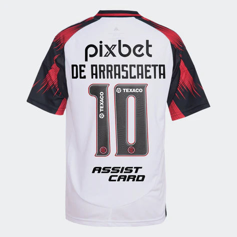 Camisa Flamengo Away 25/26 - Jogador Masculina Branca + Patrocínios