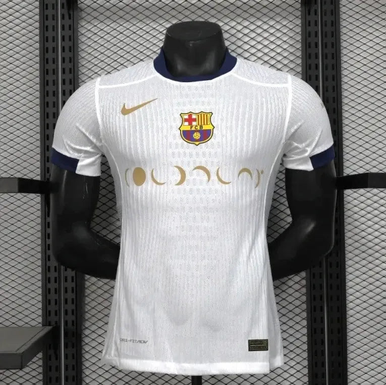 Camisa Barcelona COLDPLAY 25/26 - Jogador Masculina Branca