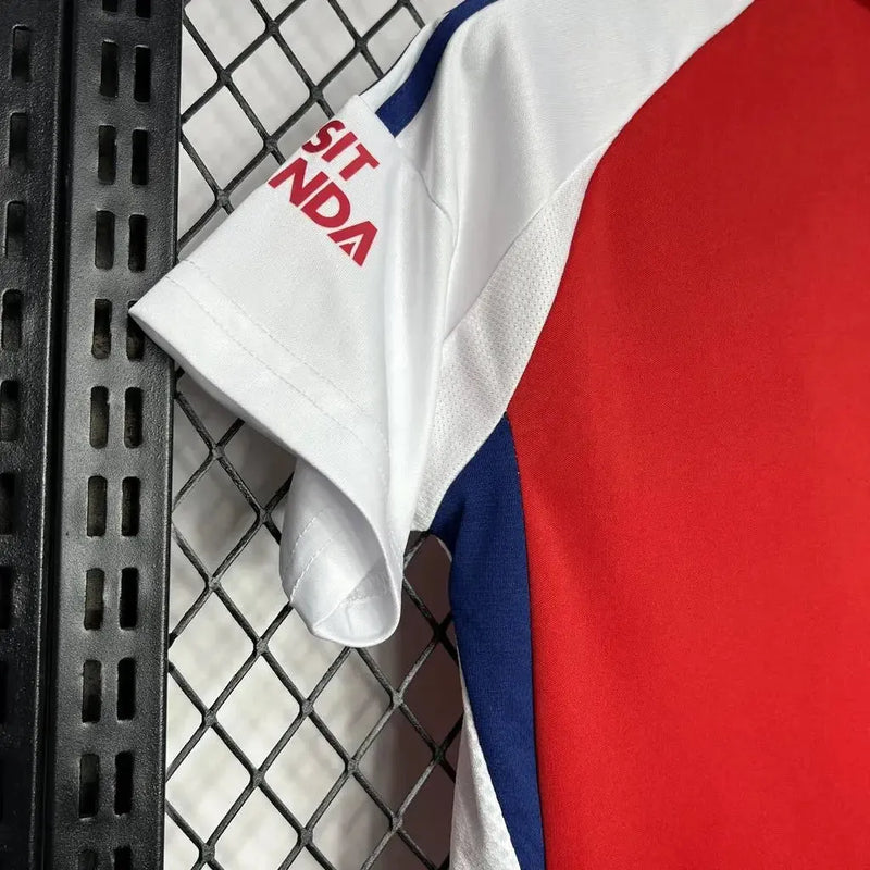 Camisa Arsenal Home 24/25 - Torcedor Infantil Vermelha e Branca