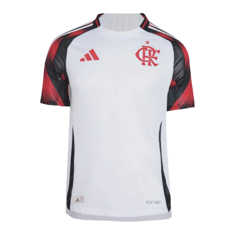 Camisa Flamengo Away 25/26 - Jogador Masculina Branca + Patrocínios