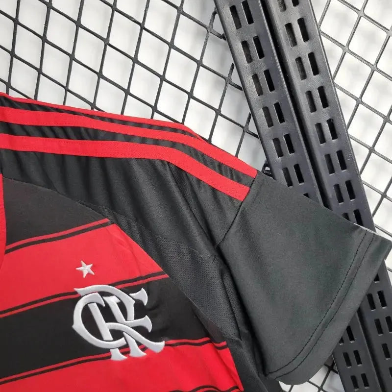 Camisa Flamengo Home 25/26 - Torcedor Infantil Preta e Vermelha
