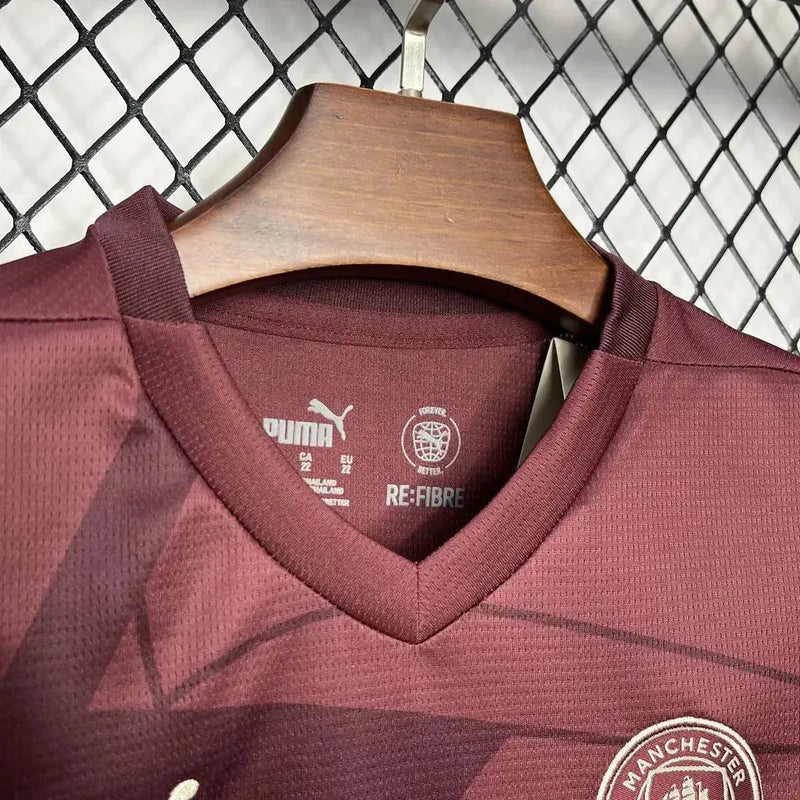 Camisa Manchester City Third Away 24/25 - Torcedor Infantil Vinho/Vermelha