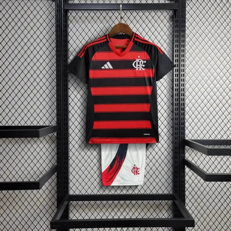 Camisa Flamengo Home 25/26 - Torcedor Infantil Preta e Vermelha