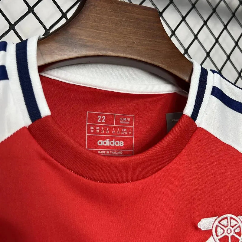Camisa Arsenal Home 24/25 - Torcedor Infantil Vermelha e Branca