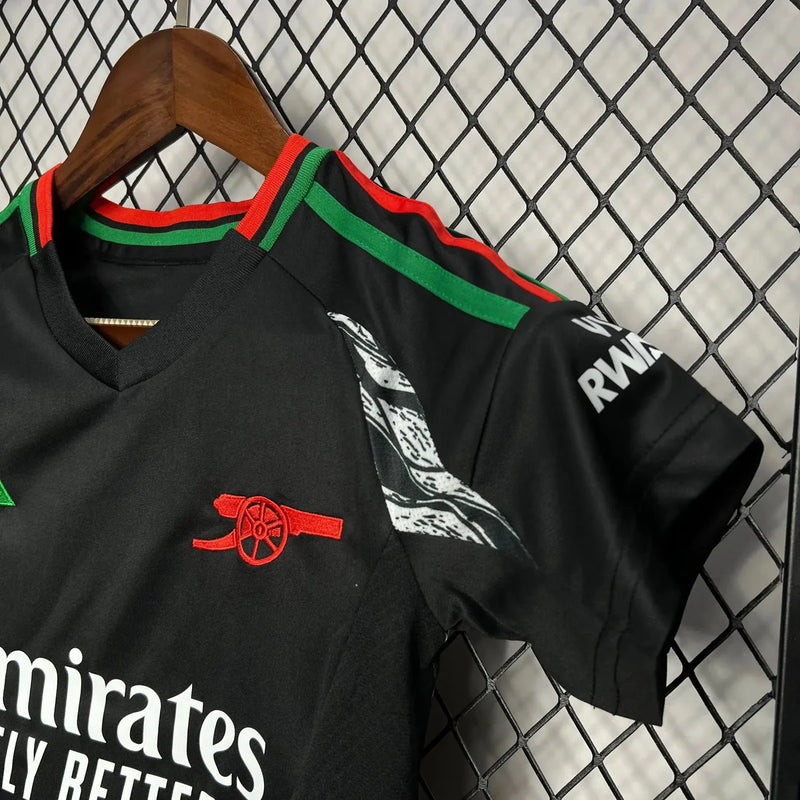 Camisa Arsenal Away 24/25 - Torcedor Infantil Preta