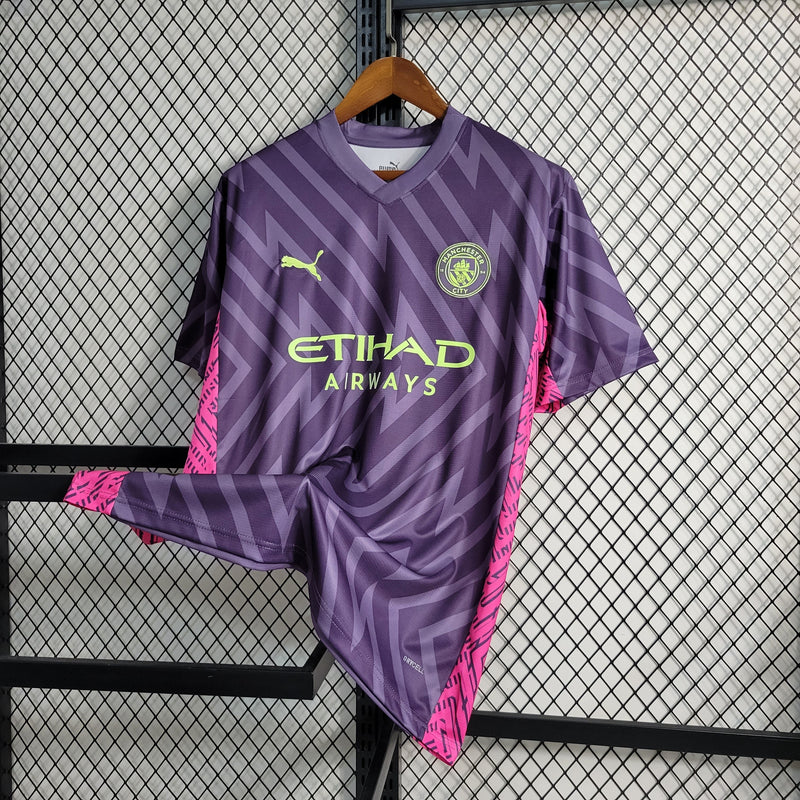 CAMISA DO MANCHESTER CITY 23/24 ROXO GOLEIRO